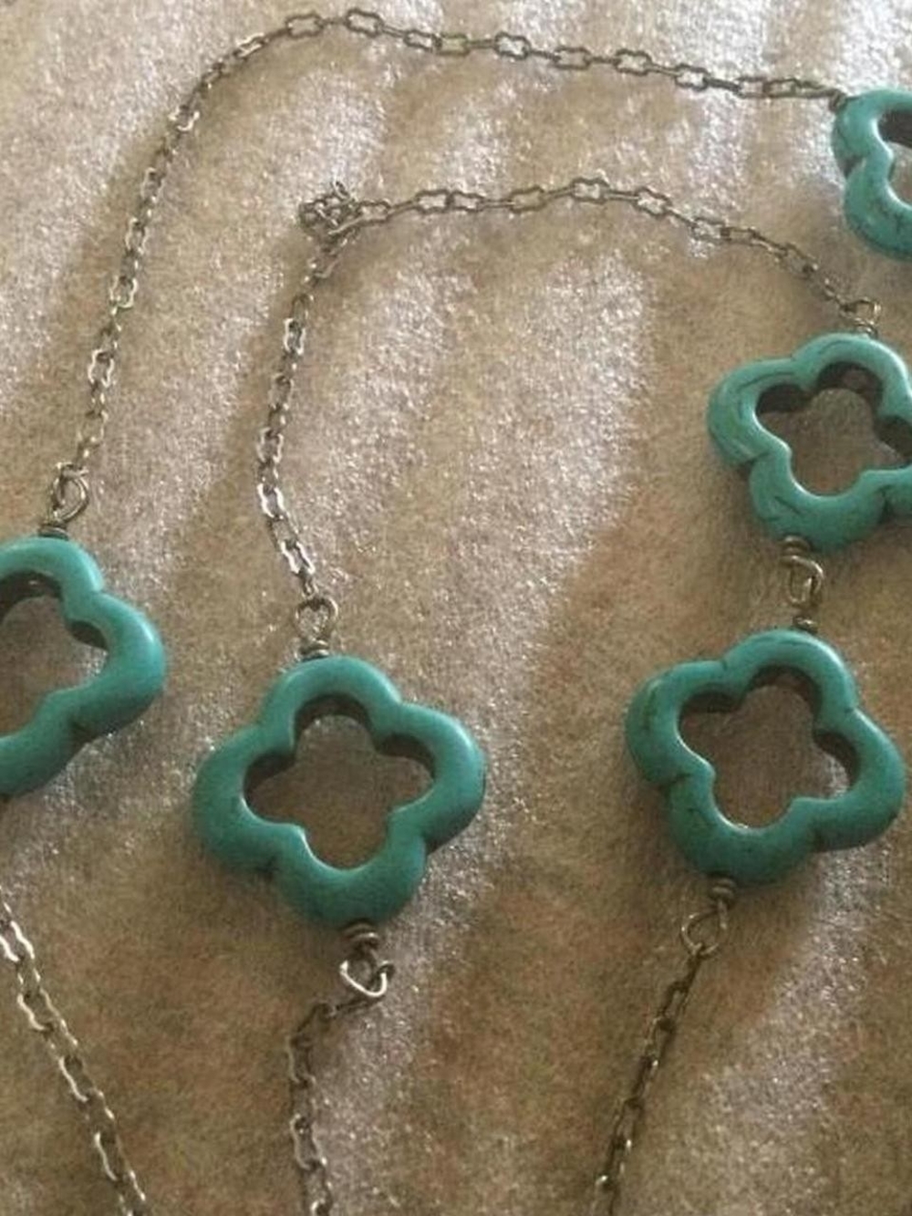 Turquoise Clover Link Necklace
